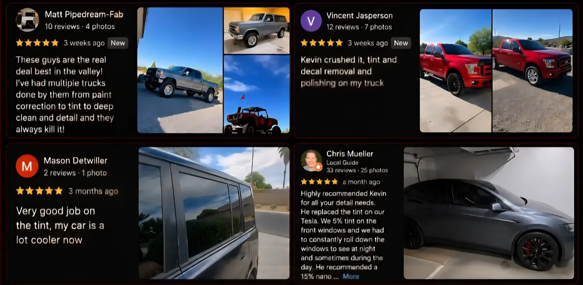 Real customer reviews for Mirror ImagAZ Detailing in Phoenix